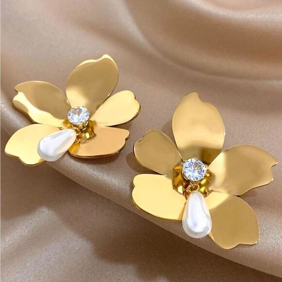 Bohemian flower earrings A1110 - Picture 1 of 4